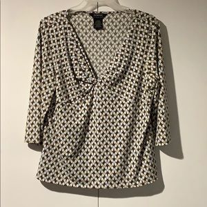 3/4 Sleeve V-Neck Blouse